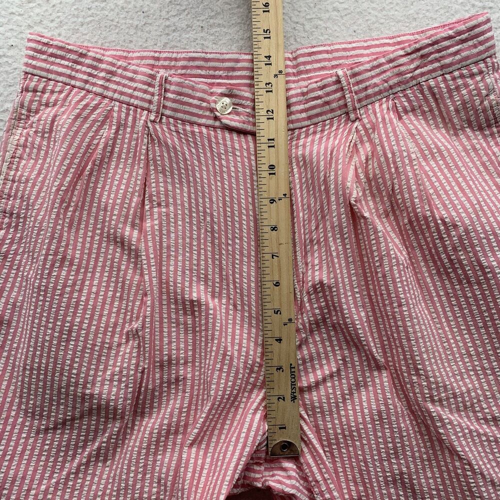VTG Fairway & Green Seersucker Shorts Mens 36 (Tag 35) 8" Pink White Golf Preppy - Picture 7 of 8